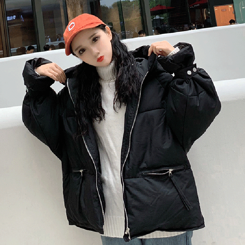 2018流行棉衣棉服外套女冬裝新款學生韓版時尚寬松加厚連帽面包服