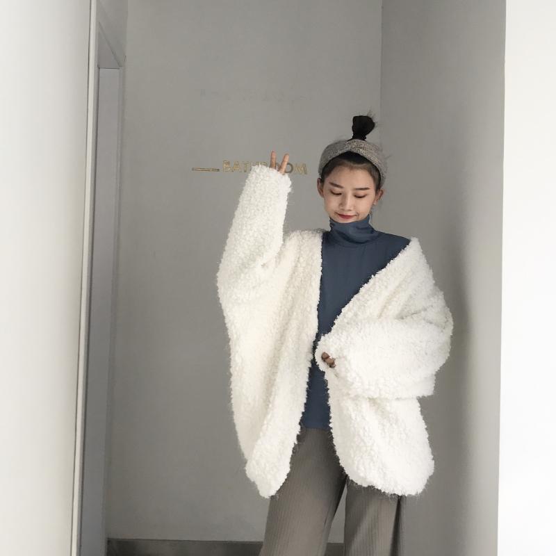 時尚早秋衛衣2018新款女長袖韓版寬松百搭中長款上衣羊羔毛外套潮