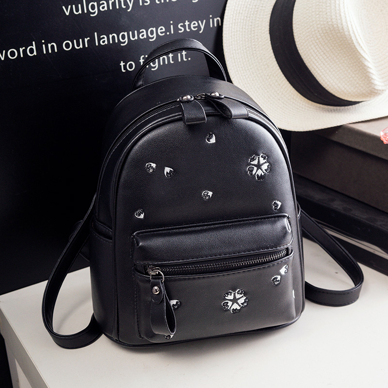 雙肩包女韓版pu時尚個性百搭迷你簡約休閑女士包包新款潮背包