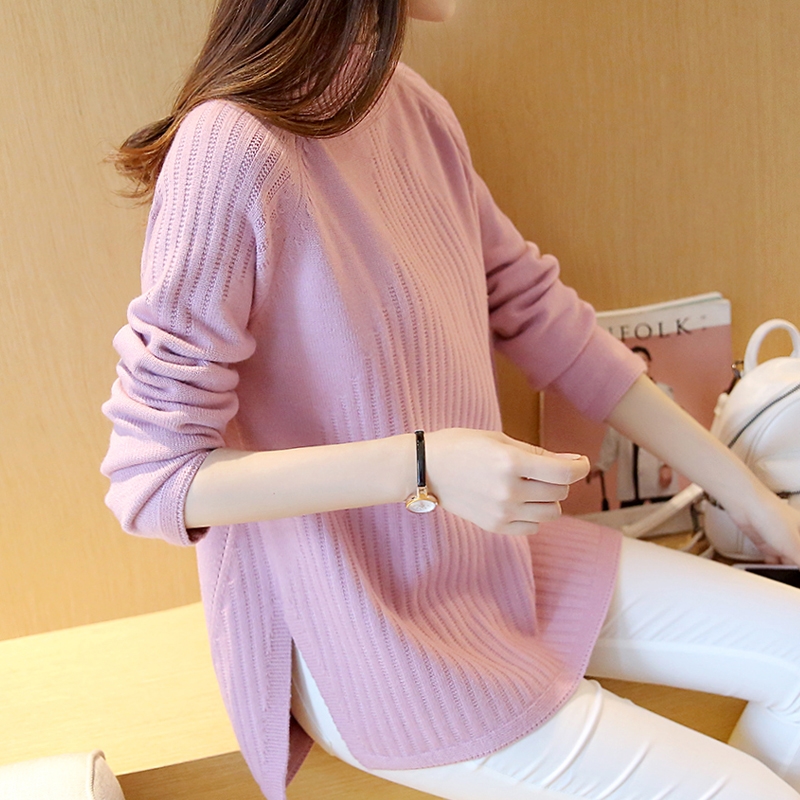 女裝韓版中長款針織衫女套頭毛衣秋冬打底衫上衣外套女新款潮